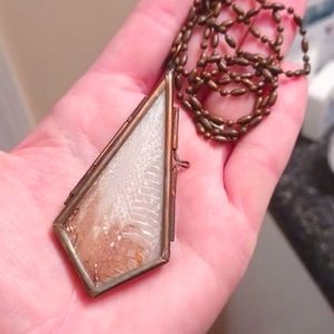 Gothic snake skin preserved necklce